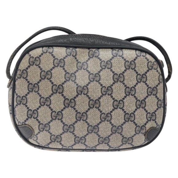 GUCCI GG Supreme Sherry Line Bag PVC Navy Gold Red 89 02 066 Auth 133032 - Picture 3 of 16